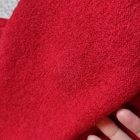 Geiger Tyrol Size 36 Austria Pure New Wool Red Button Front Sweater Jacket - Picture 15 of 16